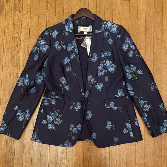 NWT J. Crew Collection wool/silk floral jacquard Parke blazer - Picture 3 of 8